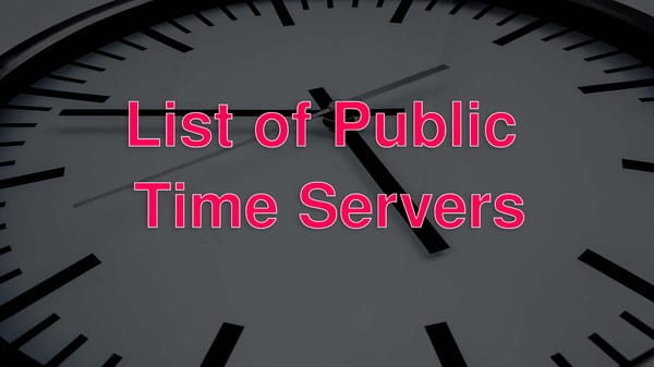 List of Public Time Servers